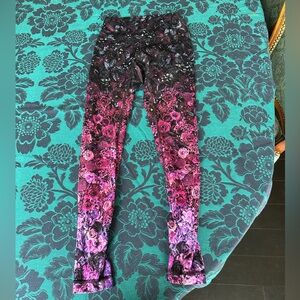 Lululemon 6 Wunder Under In Bloom Nulux Floral Cropped Activewear Leggings